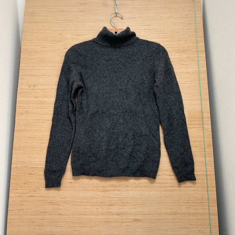 Charter Club Luxury 100% Cashmere Turtleneck Sweater Gray Womens Small 5928‎